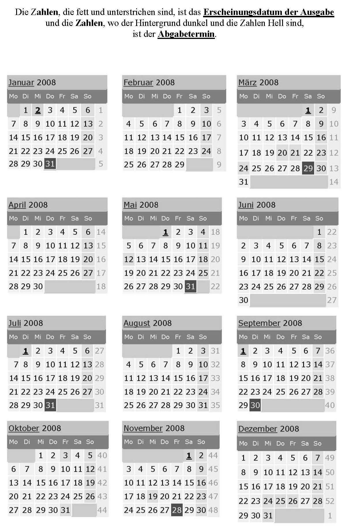 Kalender 2008
